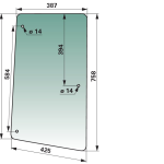 Steklo kabine desno stransko JD 6030,7030,6M