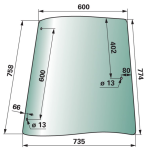 Steklo kabine desno stransko JD 5020,5M,5R