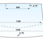 Steklo kabine sprednje JD 6000,6010