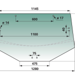 Steklo kabine zadnje JD 6000,6010,6020,6M